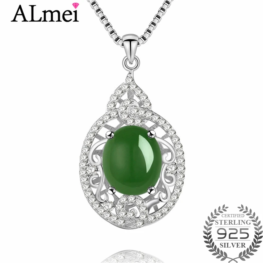 Almei 5ct Jasper природные камни фотоподвески 925 Стерлинговое серебро ювелирные изделия