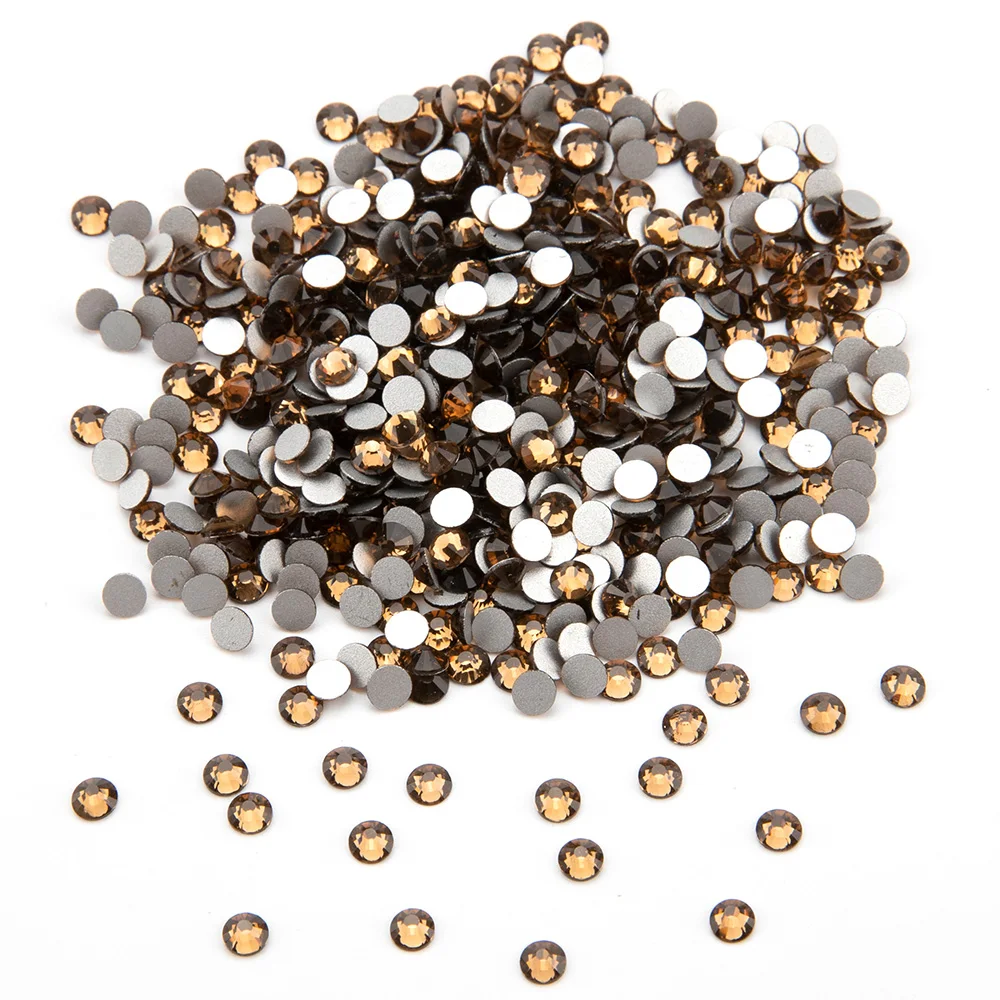 

Копченый топаз, SS3-SS34, не горячая фиксация, стразы для дизайна ногтей, украшения, кристаллы, хит продаж, круглая форма, плоская задняя часть, д...
