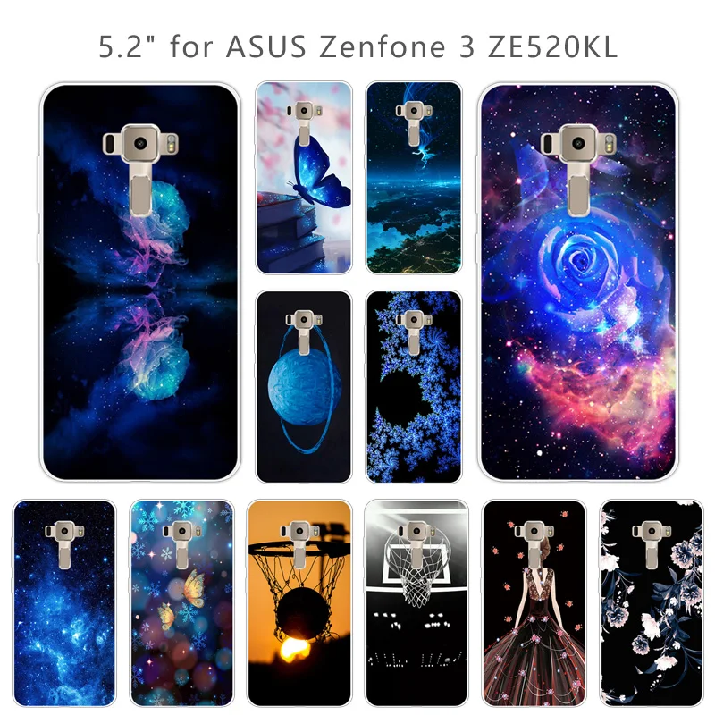 Для Asus Zenfone 3 ZE520KL синяя Задняя Крышка Прозрачный Мягкий ТПУ силиконовый чехол DIY