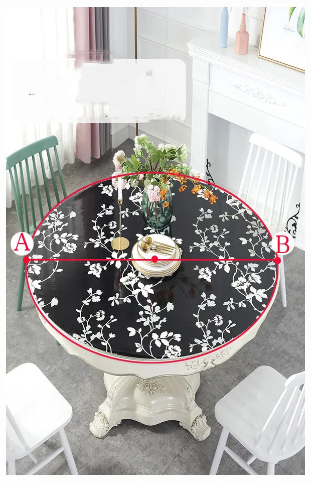 

2019 new tablecloth waterproof kitchen pattern oil tablecloth glass soft cloth 1.0mm table cloth plastic mats home textiles dec