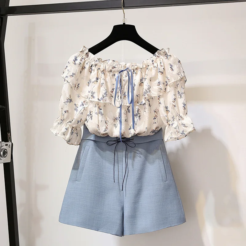 Женский комплект из 2 предметов повседневный топ полиэстера с круглым вырезом +