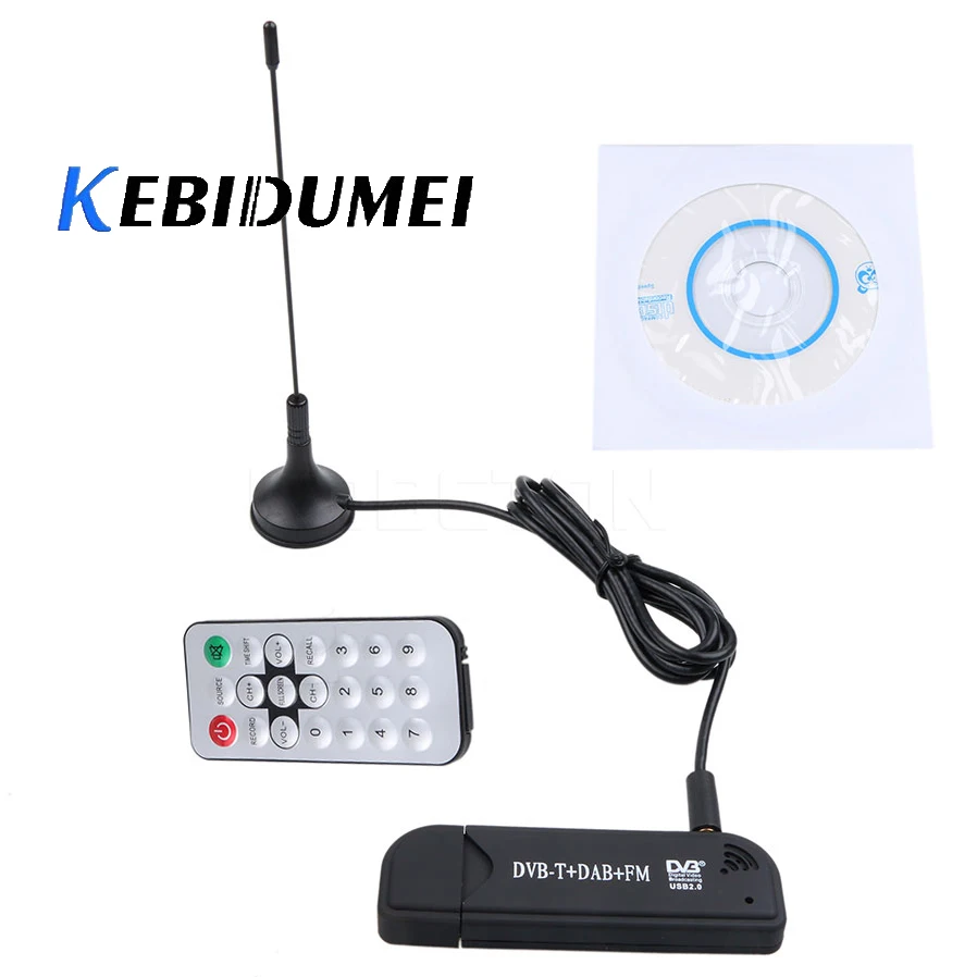 

ТВ-тюнер kebidumei USB 2,0 HD TV, приемник DVB-T SDR DAB FM RTL2832U FC0012, поддержка Windows 2000/XP/Vista/WIN7