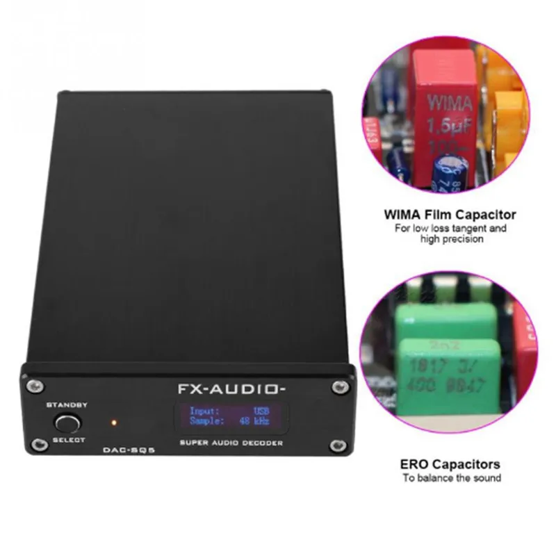2019 FX AUDIO DAC SQ5 минисистемы USB декодирования аудио усилители декодер PCM1794 AK4113 SA9027 24BIT