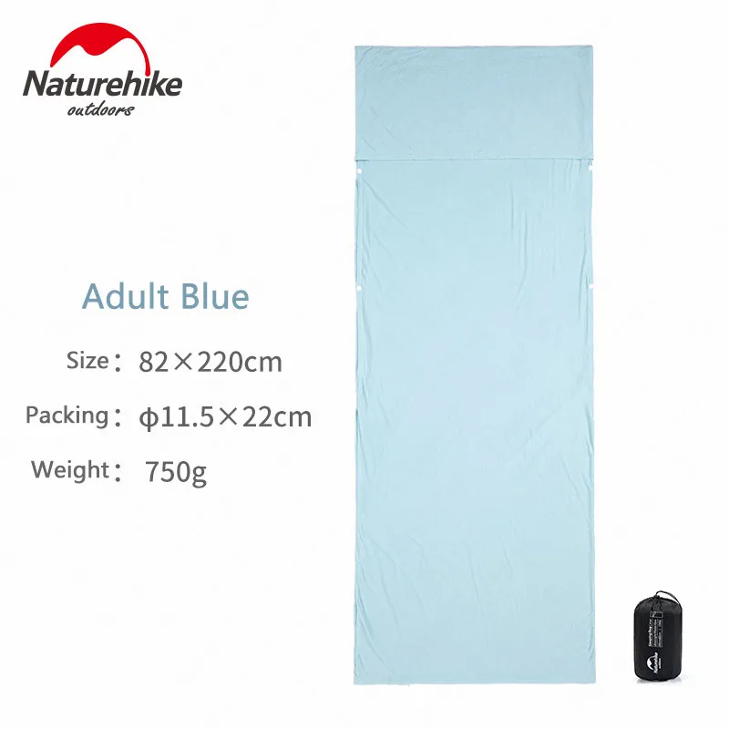 Adult-Blue Naturehike Открытый компактный спальный мешок Модальная ткань Сверхлегкий конверт спальный мешок мягкий вкладыш Отель против грязи спальный мешок - Цвет: Adult-Blue