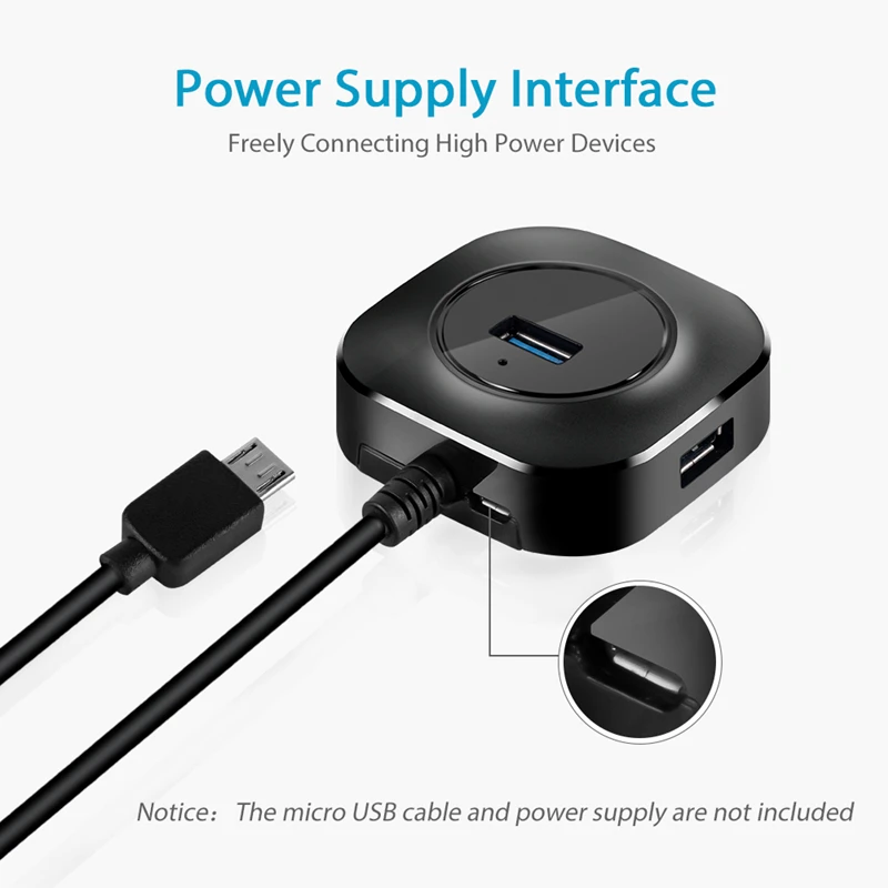 KuWFi USB Hub 3,0 многопортовый usb-адаптер с питанием интерфейс концентратор для ПК Компьютерные аксессуары