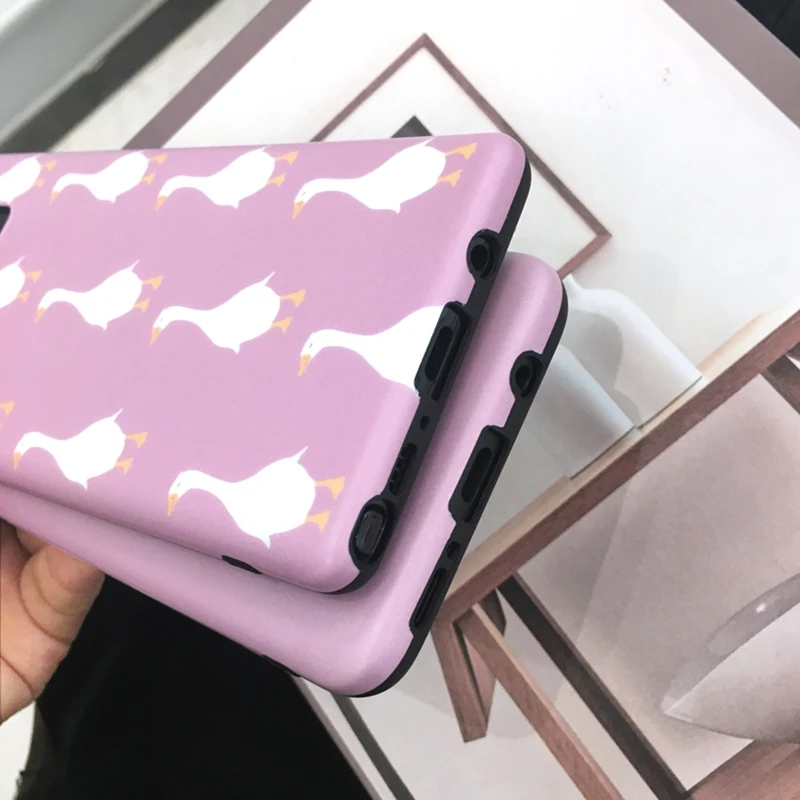 YHBBCASES Cartoon Cute Duckling Soft Cases For Samsung Galaxy S8 S9 Plus Funny Animal Purple Phone Cover Note 8 9 |