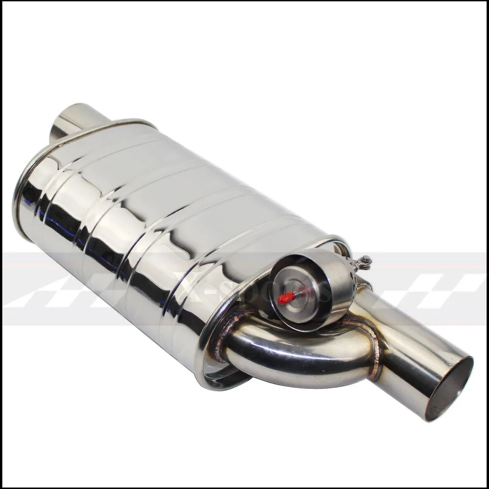Car Exhaust Pipe Vacuum Pump Variable Valve Mufflers Remote Control Stainless Steel Universal ID 51mm 63mm 76mm Embossing Shape