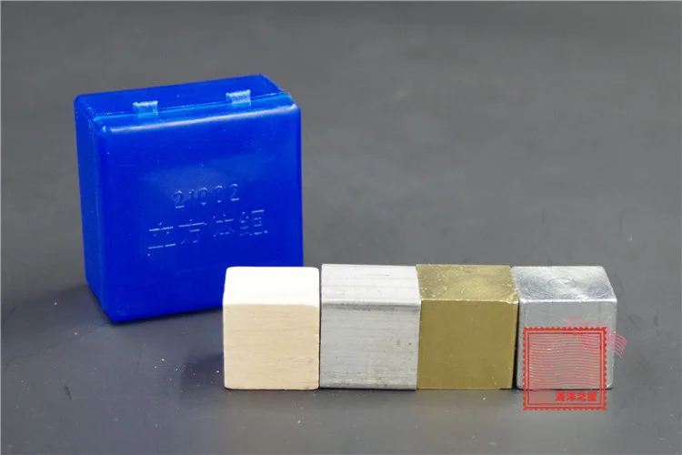 4 шт./компл. 2 см кубический блок из меди железа алюминия дерева одинакового объема