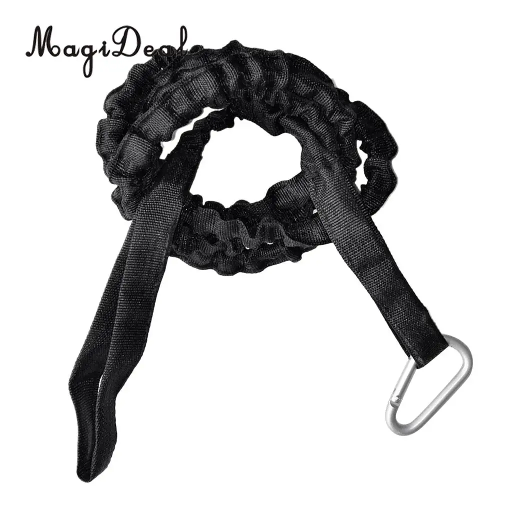 MagiDeal 61.4' Cinch-Lock Webbing Kayak Canoe Paddle Leash Fishing Rod Holder Accessory With Carabiner Black | Спорт и
