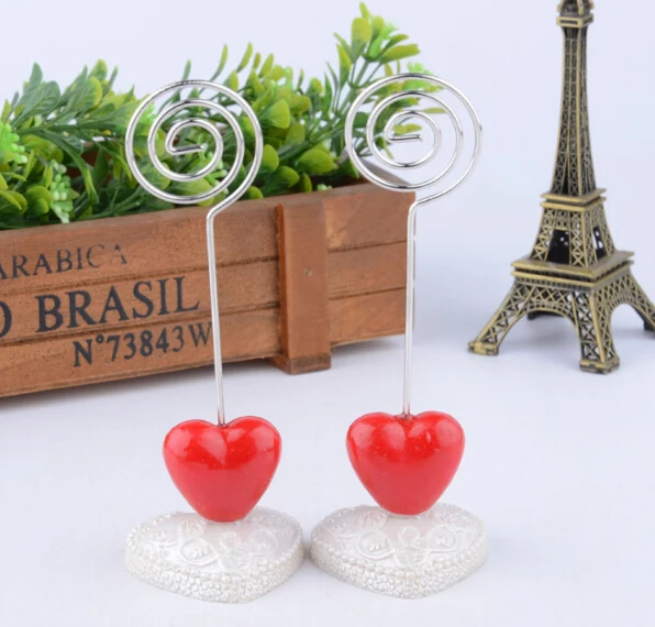 

20pcs Red Heart Number Menu Table Place Card Holder Clip Wedding Party Reception Favor
