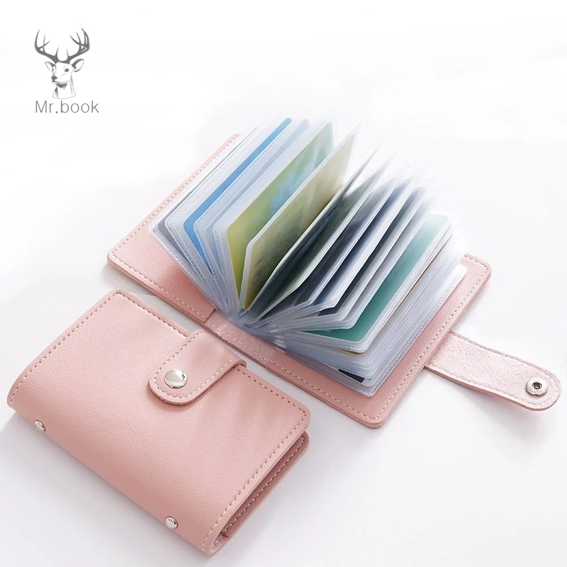 

2pcs/set Pu Leather ID Cash Business Card Holder Portable Men Women Couple Wallet Credit Card Protector Case Pocket Purse