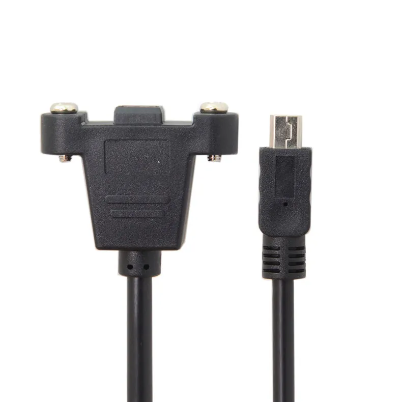 Мини USB 5Pin папа к гнезду удлинитель Кабель с винты для крепления панели 50