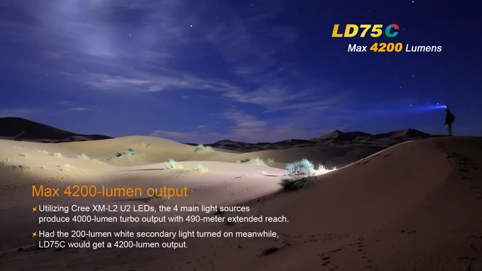 Fenix LD75C фонарик Cree XM L2 U2 светодиодный s и L цветной 4200 люмен перезаряжаемый фонарь с