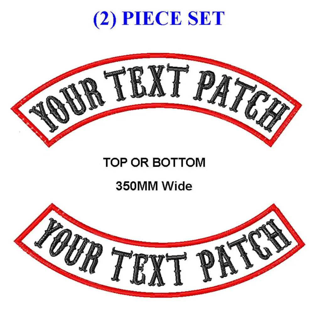 Байкерские нашивки mc rocker patches 350 мм с широкой верхней и нижней строчкой для одежды