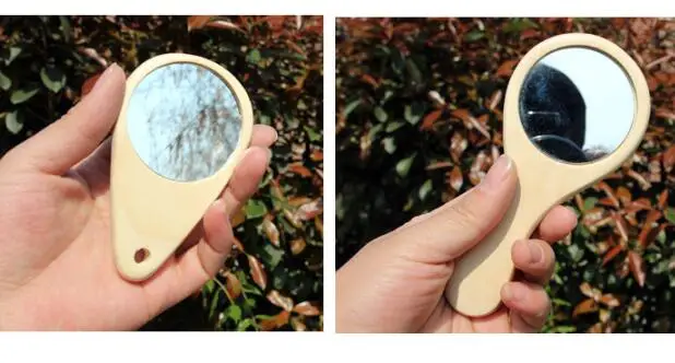 1 шт. декоративное деревянное зеркало для макияжа|cosmetic mirror|portable mirrorwood mirror |