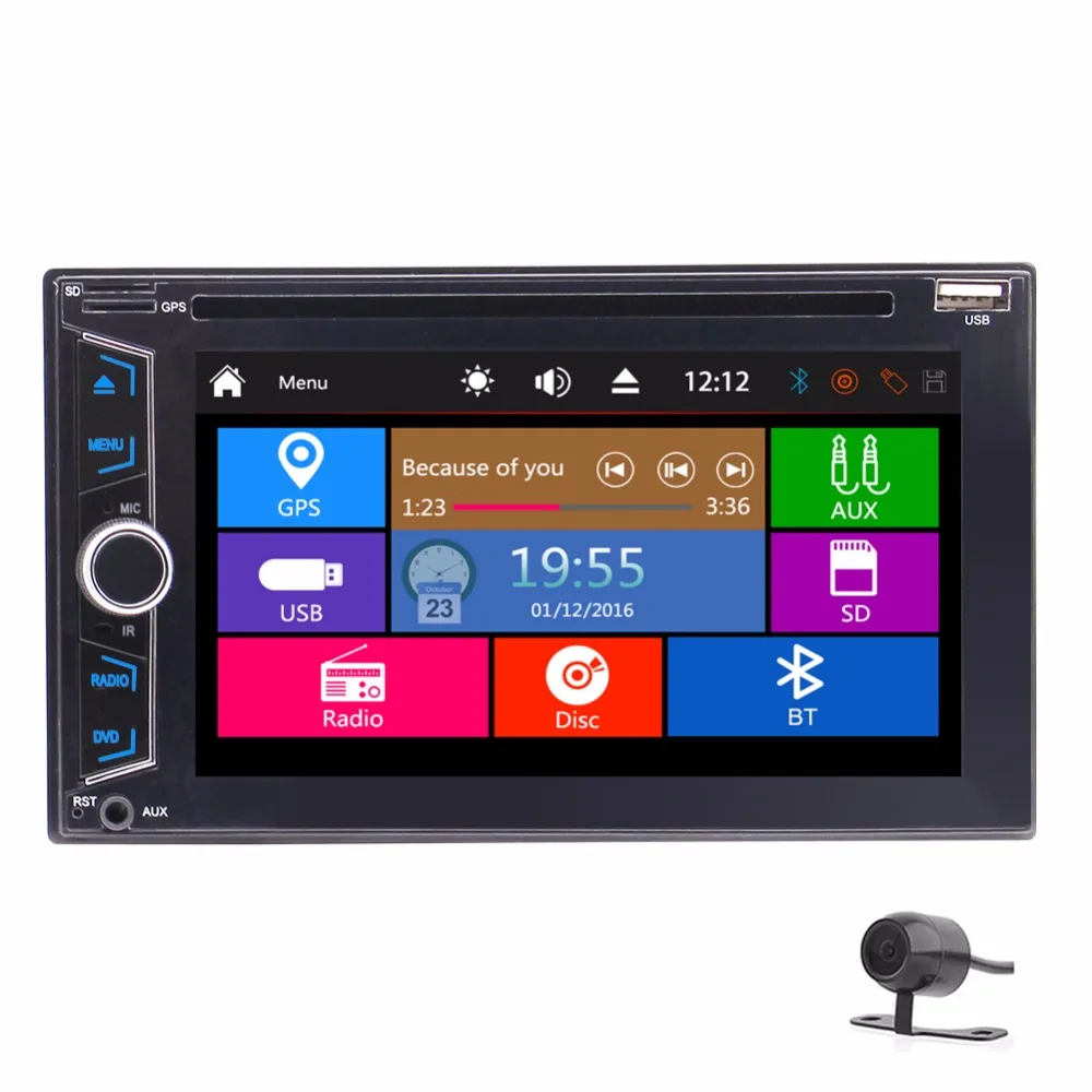 Двойной 2 Din 1080 P емкостный сенсорный экран автомобильный стерео Поддержка SWC GPS