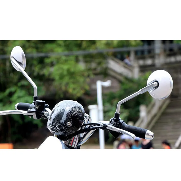 

hot round white moto side mirror for honda suzuki yamaha Kawasaki motorcycle rearview mirror 10MM 8MM universal scooter mirrors