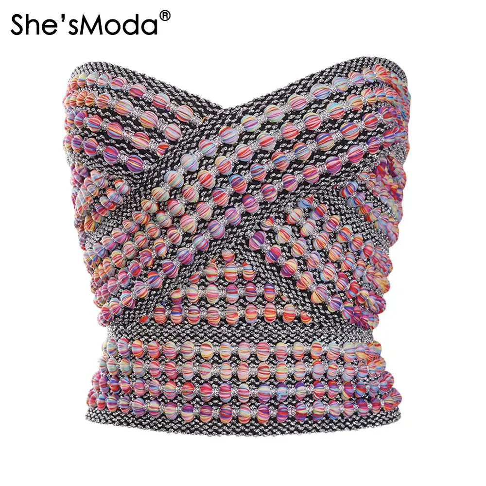 Новинка 2019 Женский трикотажный топ She'sModa с разными цветами из спандекса майка