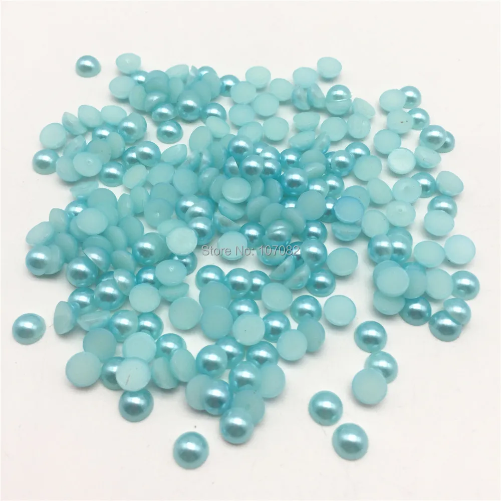 

2000pcs 6mm Light Blue Round Flatbacks Pearls Diy Cabochons Crafts Flatback Phone Decorations Embellishments Cardmaking