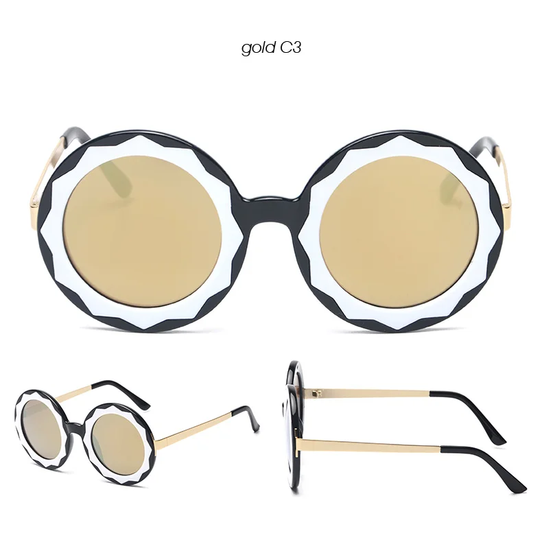 C3 gold BANSTONE новые модные женские солнцезащитные очки с подсолнухом в круглом стиле негабаритные Oculos De Sol - Цвет линз: C3 gold