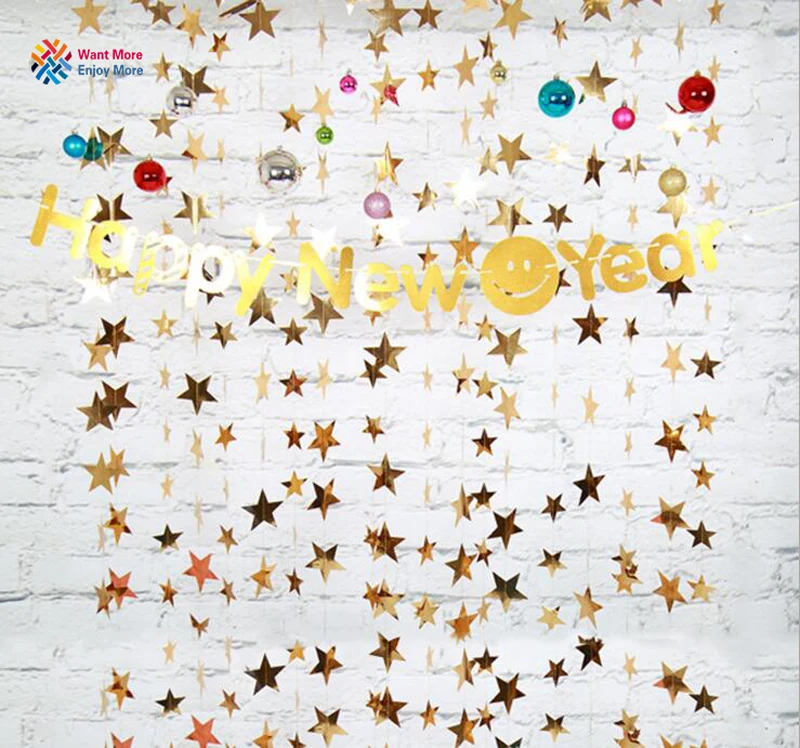 1 шт. настенная Бумажная гирлянда со звездами длиной 4 м|decorative decorative|decoration