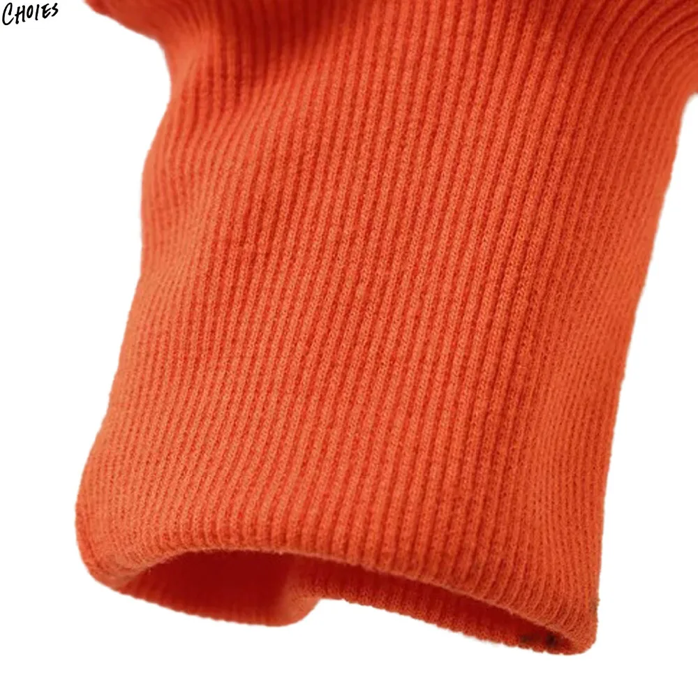 Оранжевая надпись Печать выдалбливают с длинным рукавом обрезанная Толстовка