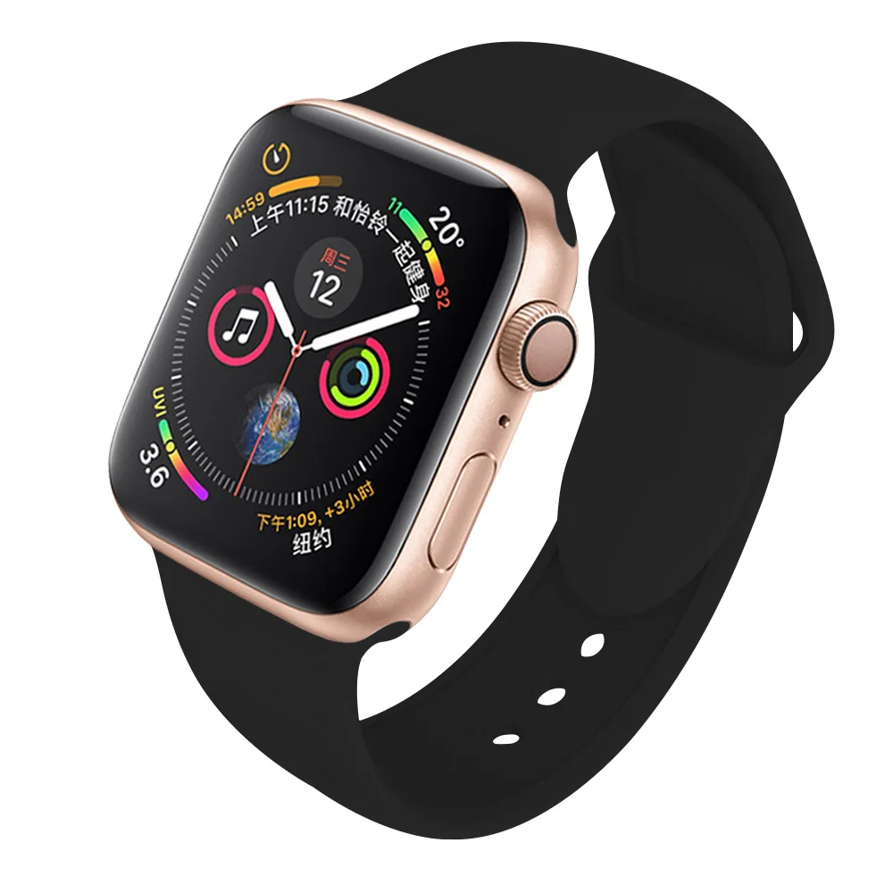 Black Ремешок SCELTECH для apple watch band 4 3 Iwatch band 38 мм 42 мм для apple watch ремешок 44 мм 40 мм спортивный силиконовый браслет ремешок для часов - Цвет: Black
