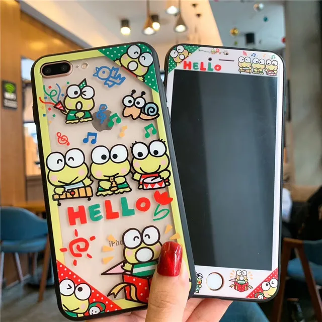 10 Закаленное стекло для защиты экрана для iphone 6, 6s, 7, 8 Plus, X, XS, Max, XR+ мультяшная двойная звезда, мелодия, милый кот, стеклянный чехол для телефона - Цвет: 10