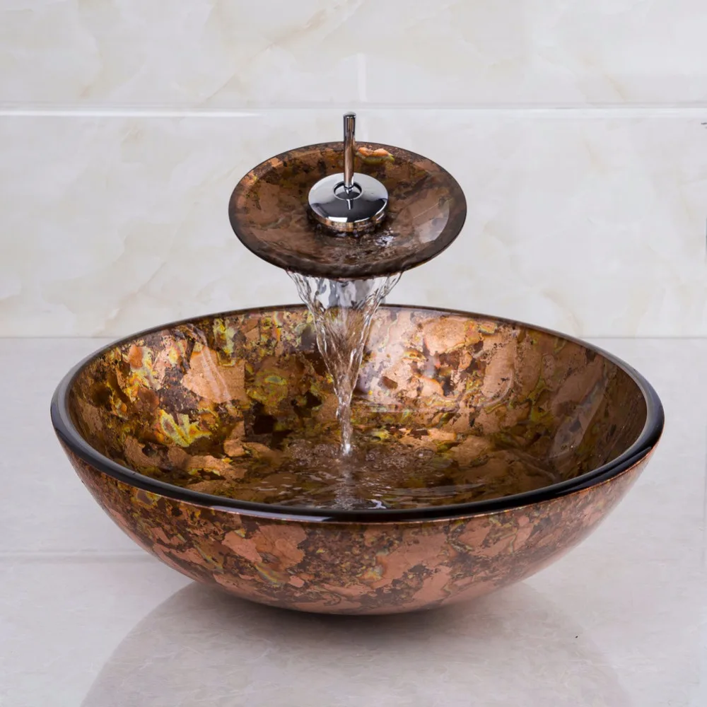 Круглый смеситель для раковины YANKSMART Artist из закаленного стекла|tempered glass basin|glass