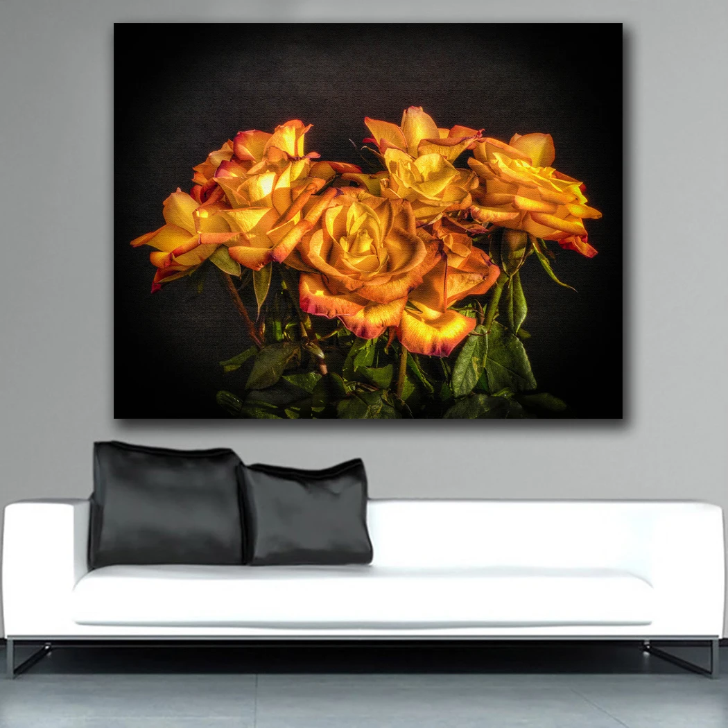 

Wall Art розы завод картина маслом для Гостиная картина маслом для домашнего декора на холсте Настенная картина без рамы