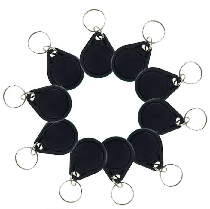 Black 10 шт. RFID брелоки 13,56 МГц rfid брелоки NFC метки ISO14443A MF Classic® 1k nfc ключ-карта для контроля доступа - Цвет: Black