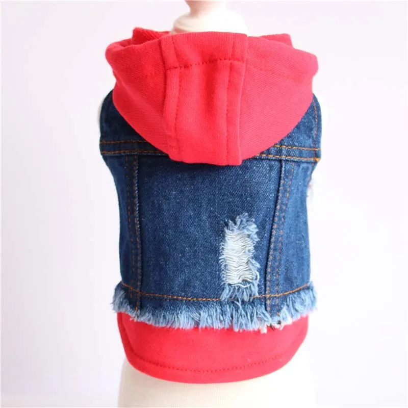 Simple Casual Denim Pet Dog Coat Classic Solid Color Clothes for Dogs Chihuahua Comfortable Jacket Breathable Hoodies 10A | Дом и сад