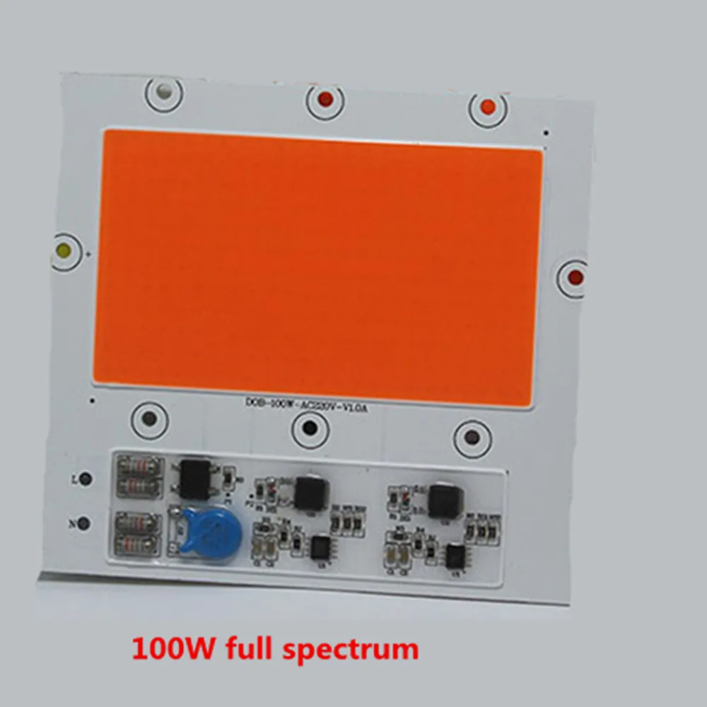 AC 220V 100W 150W 200W cob светодиодный светильник для выращивания, чип полный спектр 370nm-780nm и белый для комнатных растений, рост рассады и цветов - Испускаемый цвет: 100W Full spectrum