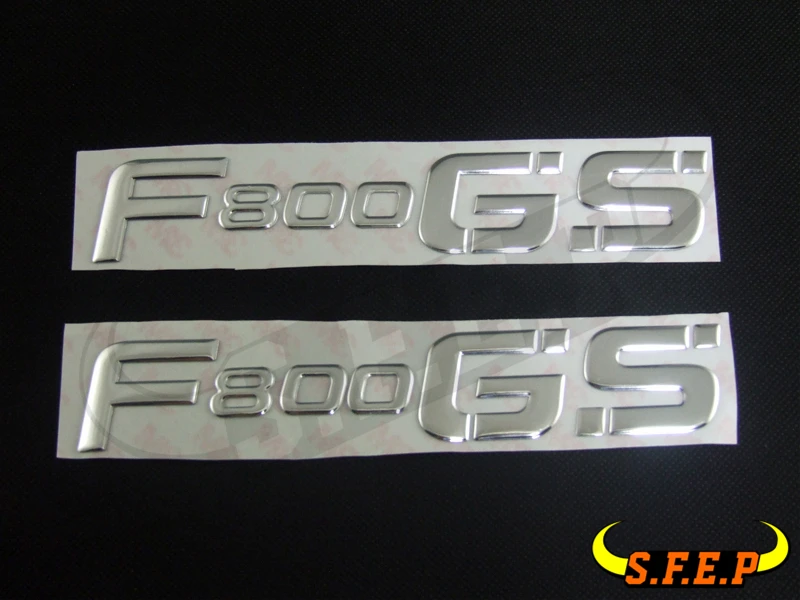 

Silver Motorcycle Stickers 3D Decorated Decals Sticker Case For BMW F800R F800GS F650GS Logo Badge