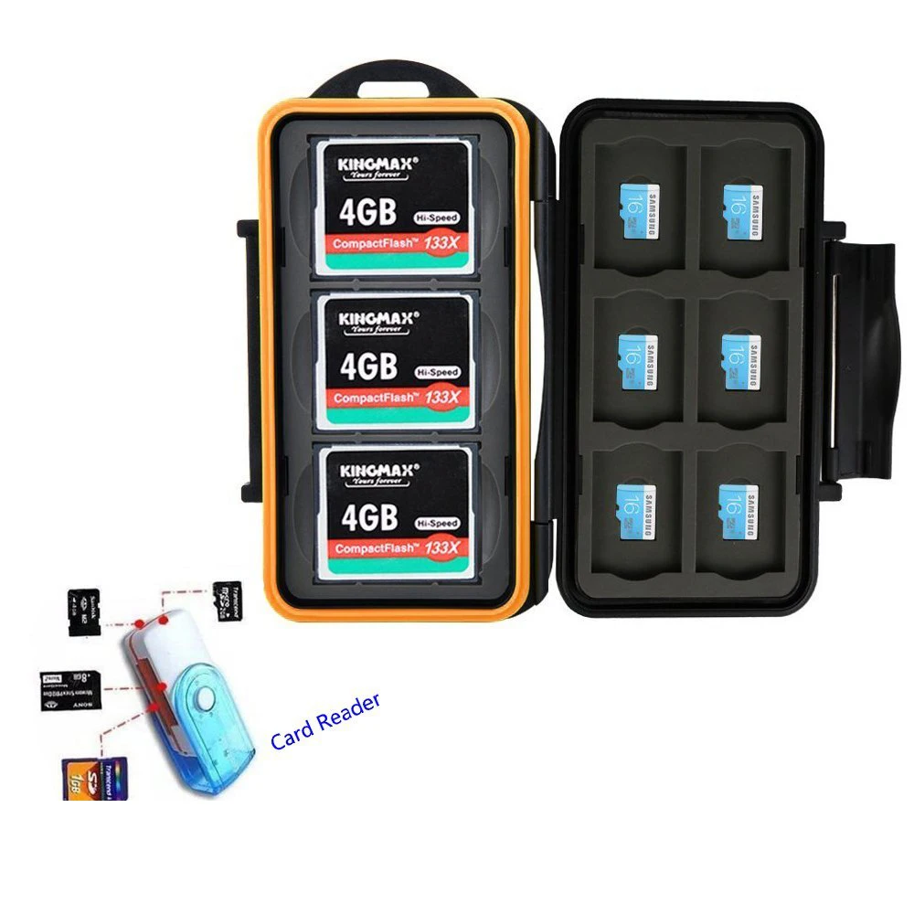 Водонепроницаемый ударопрочный чехол LXH с 15 отделениями для карт памяти SD/CF/Micro