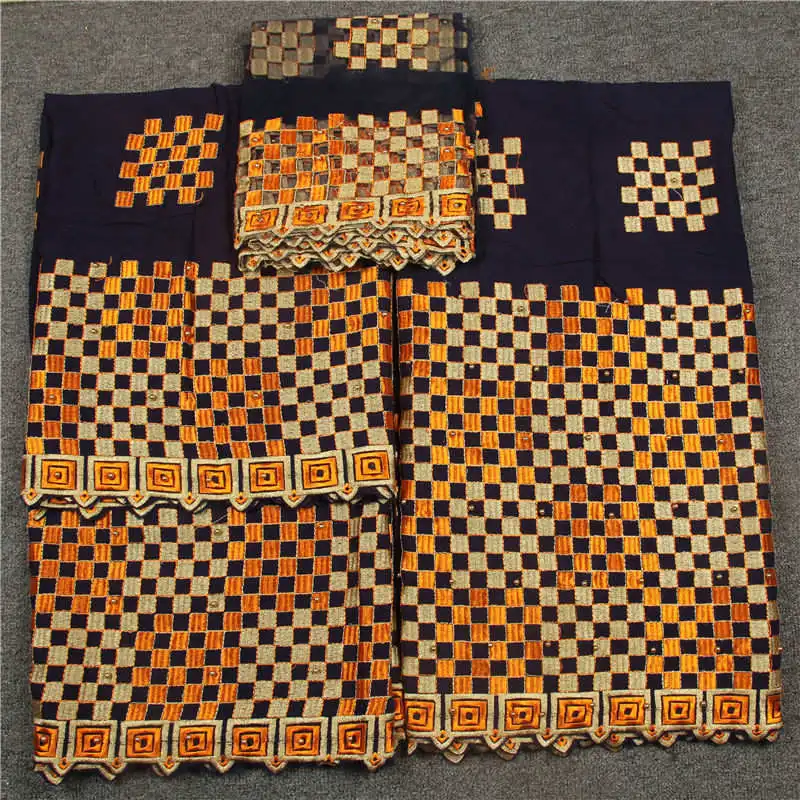 Фиолетовое зеленое швейцарское хлопковое кружево 3 шт./компл. африканская вуаль