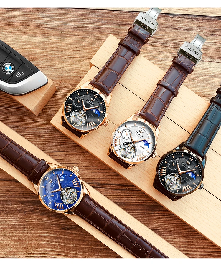 AILANG качественные мужские часы Tourbillon Мужские автоматические швейцарские дизельные часы мужские светящиеся водонепроницаем