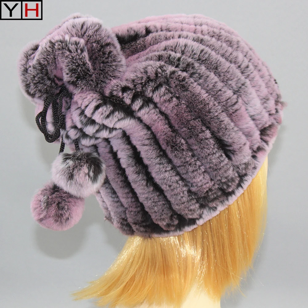 Лидер продаж Женские Настоящий мех кролика шапка и шарф Применение s из