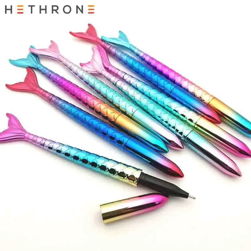 Hethrone Высокое качество 0 5 мм гелевая ручка Радужный гель Русалочка свободно