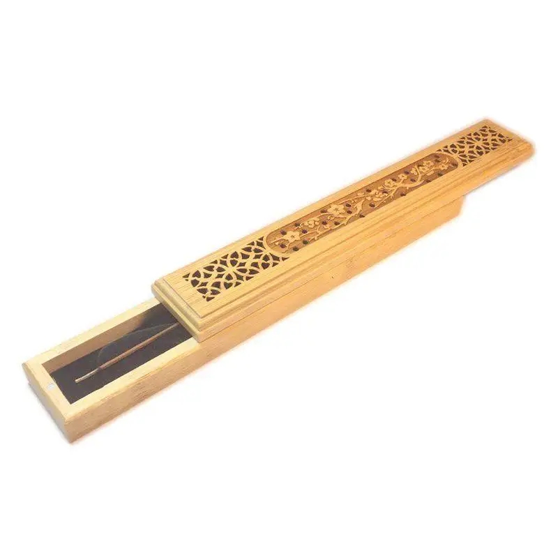 

Phyllostachys Pubescens Incense Burner Rectangle Box Incense Holder Natural Aromatic Sandalwood Incense Stick Indoor Spice