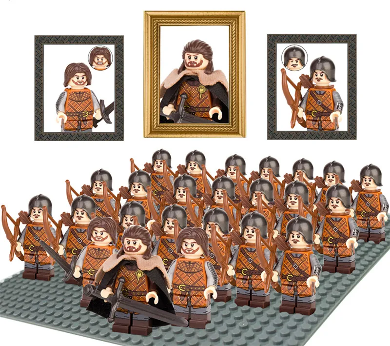 24 шт./партия Jory Cassel ArcherEddar Stark Hallis моллен меч стрелы копье строительные кубики