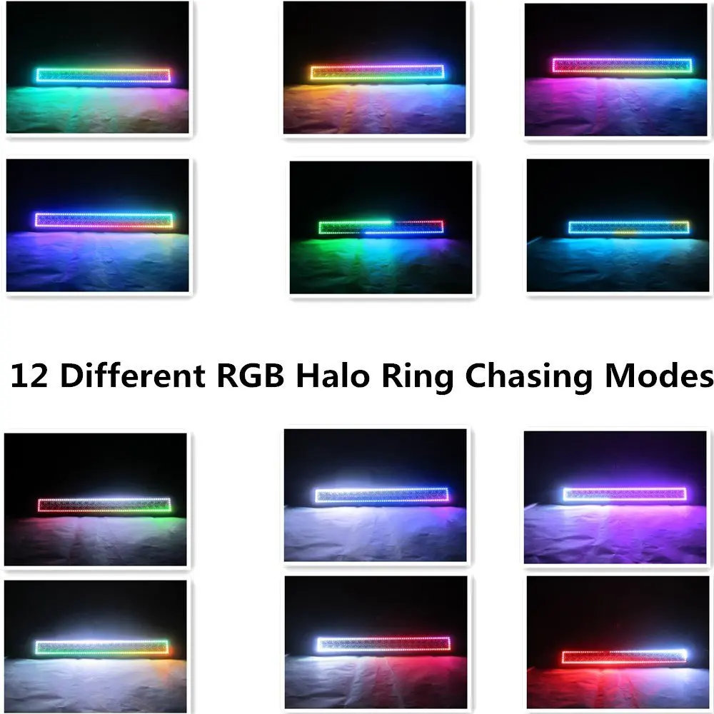 13 дюймов 72 Вт Светодиодный светильник комбинированный луч RGB HALO Ring RGB цвет на пульте дистанционного управления для вождения лодки автомобиля грузовика 4x4 внедорожника вездехода противотуманной фары