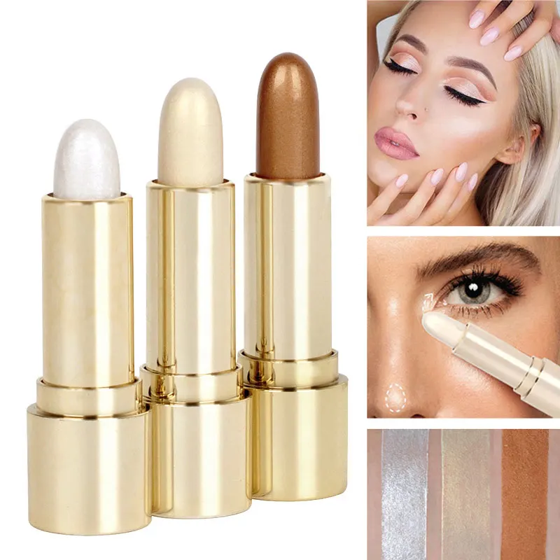 

Brighten Stick Shimmer Long Lasting Easy To Wear Silkworm Pen Bronzer Makeup Concealer Cream Eyes Face Bronzing Sticks SMJ
