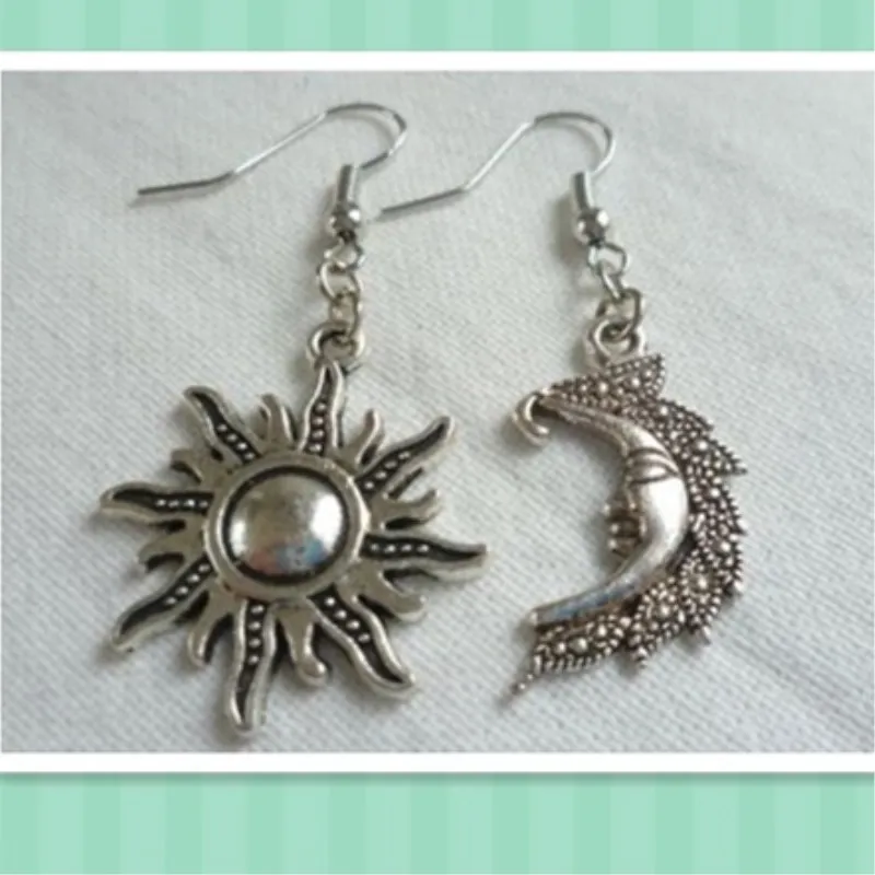 Серьги в виде Солнца и Луны ювелирные изделия wiccan jewelry серьги с дизайном солнце