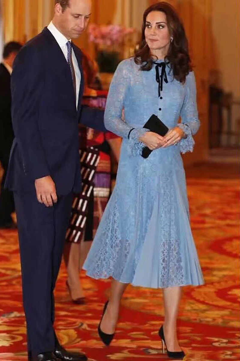 Kate Middleton, высокое качество, подиум,, весна-лето, новая мода, женское, для вечеринки, офиса, с отверстиями, винтажное, кружевное, с длинным рукавом, платье