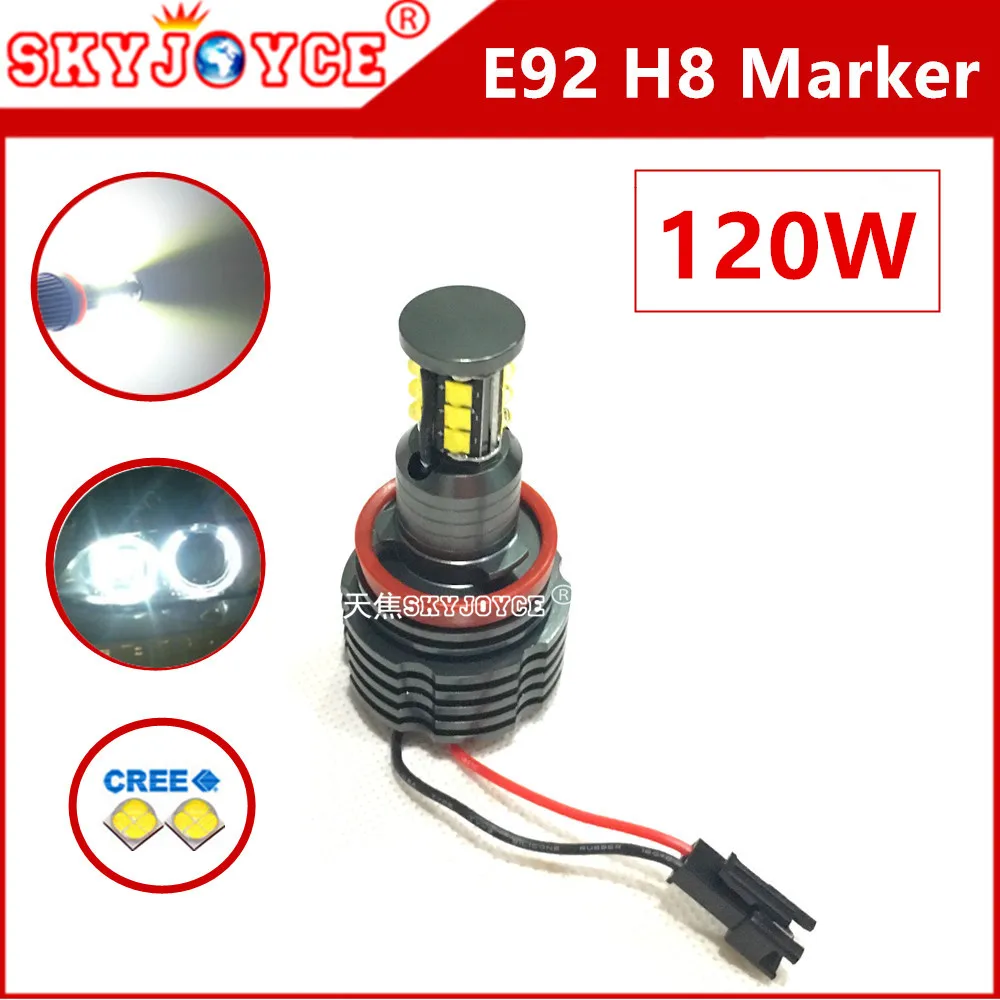 2X 120 Вт Светодиодный Маркер E92 led H8 чип ангельские глазки кольцевой СВЕТОДИОДНЫЙ
