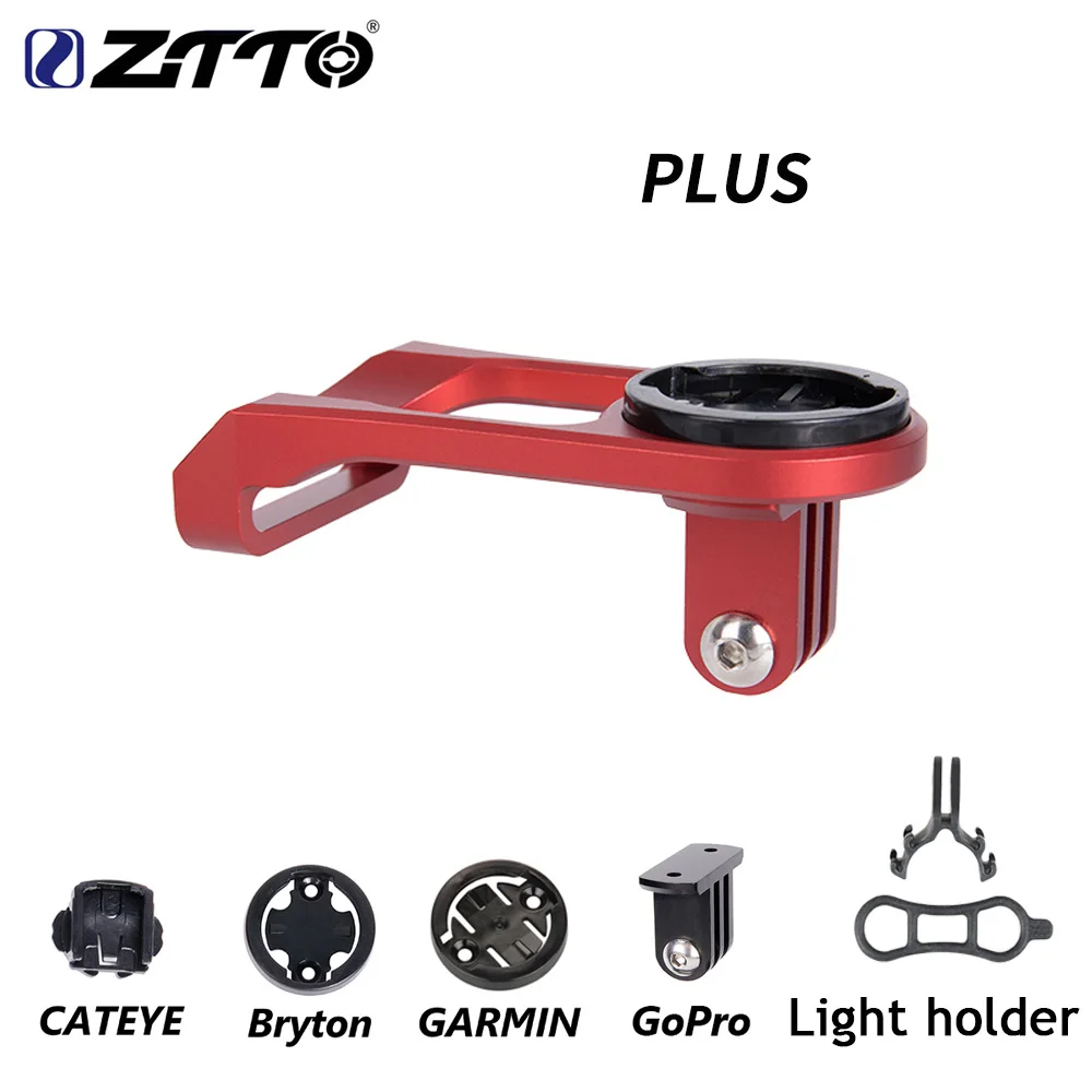PLUS-Red ZTTO Запчасти для велосипеда MTB дорожный велосипед велосипедный компьютер держатель руля для GARMIN для CATEYE для GoPro б/у - Цвет: PLUS-Red