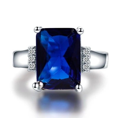 Dark Blue Новинка 10x14 мм мистический огненный Радужный топаз Обручальное кольцо цельное 925 пробы прямоугольник Уникальный Топ бренд ювелирные изделия аксессуары - Цвет камня: Dark Blue