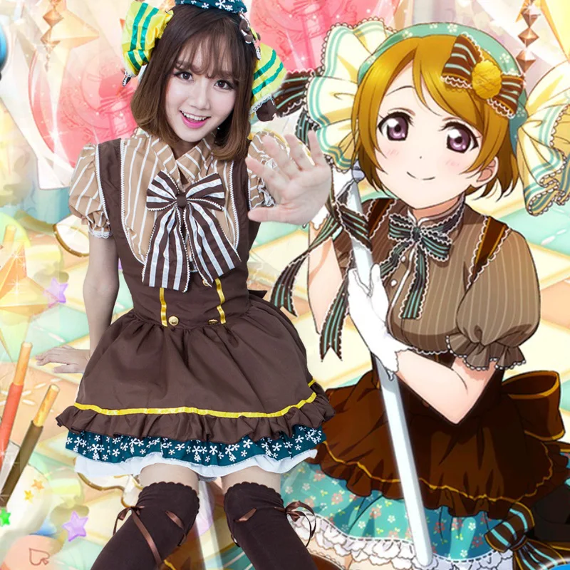 2020 японское аниме Love Live Tojo/ Umi/ Eli/ Hanayo/Nico/Rin конфеты горничная униформа платье