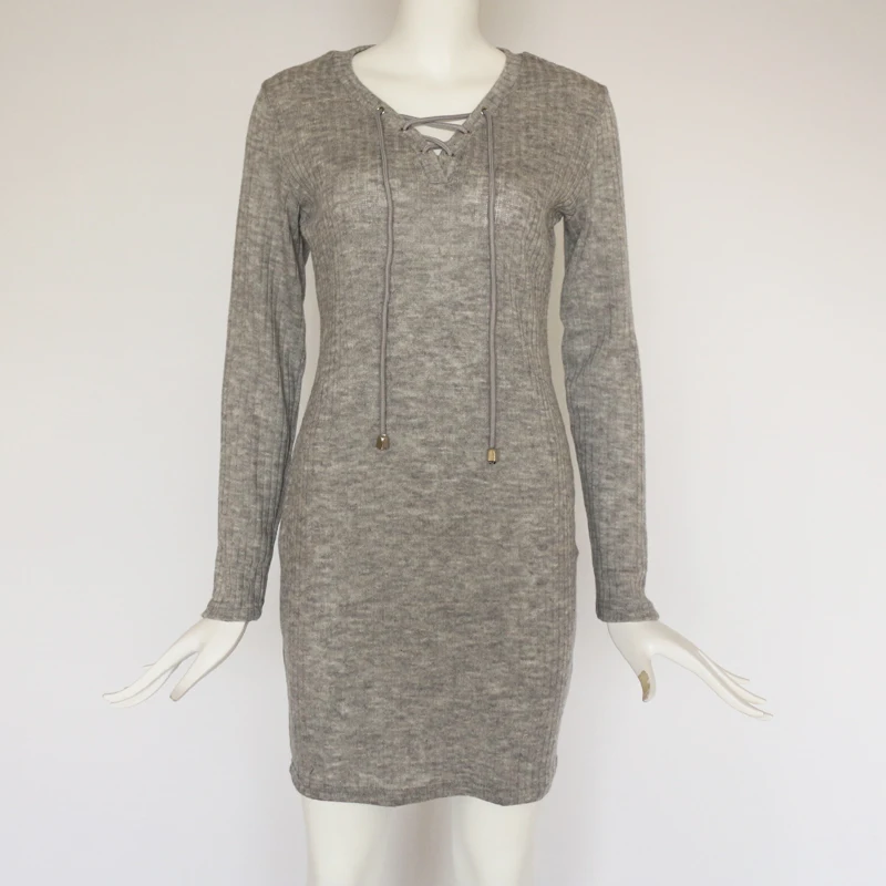 Женское трикотажное платье карандаш из хлопка с глубоким V образным